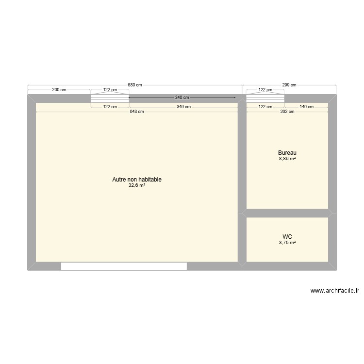 Plan intérieur avec utilisation des pièces. Plan de 0 pièce et 0 m2