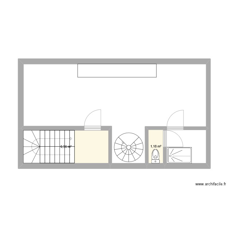 Combles Devigne. Plan de 2 pièces et 8 m2