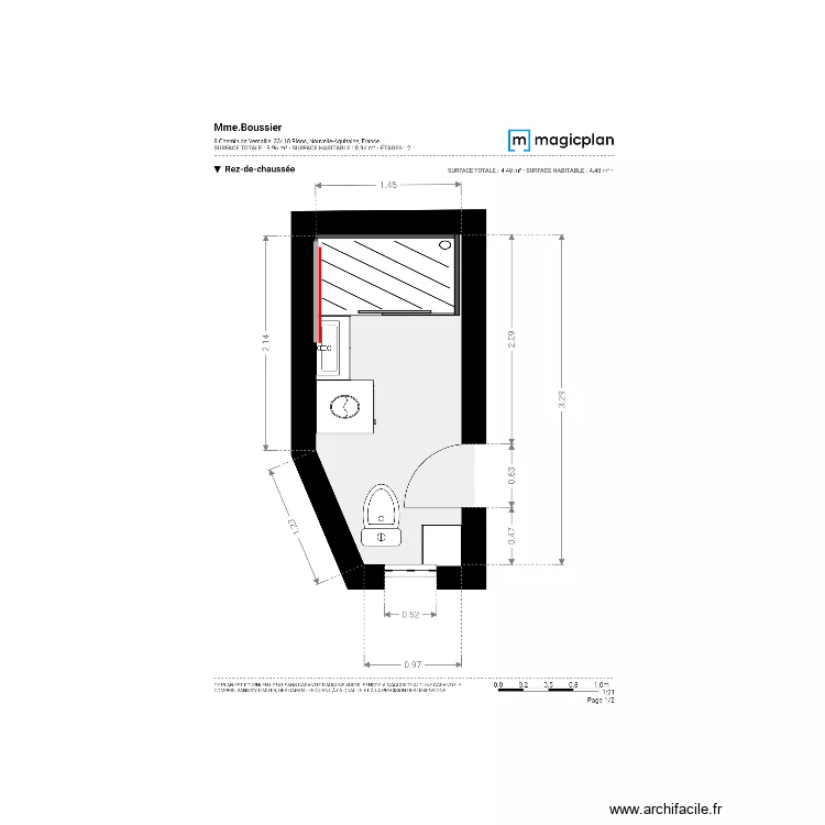 Plan Existant Mme. Boussier. Plan de 