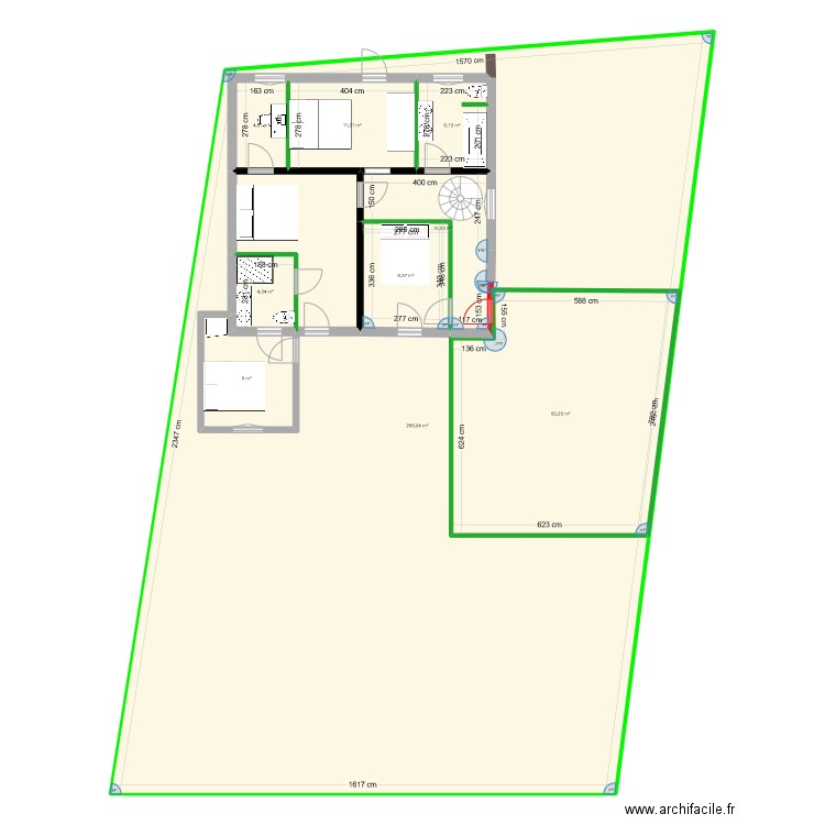 projet plan 4. Plan de 9 pièces et 481 m2