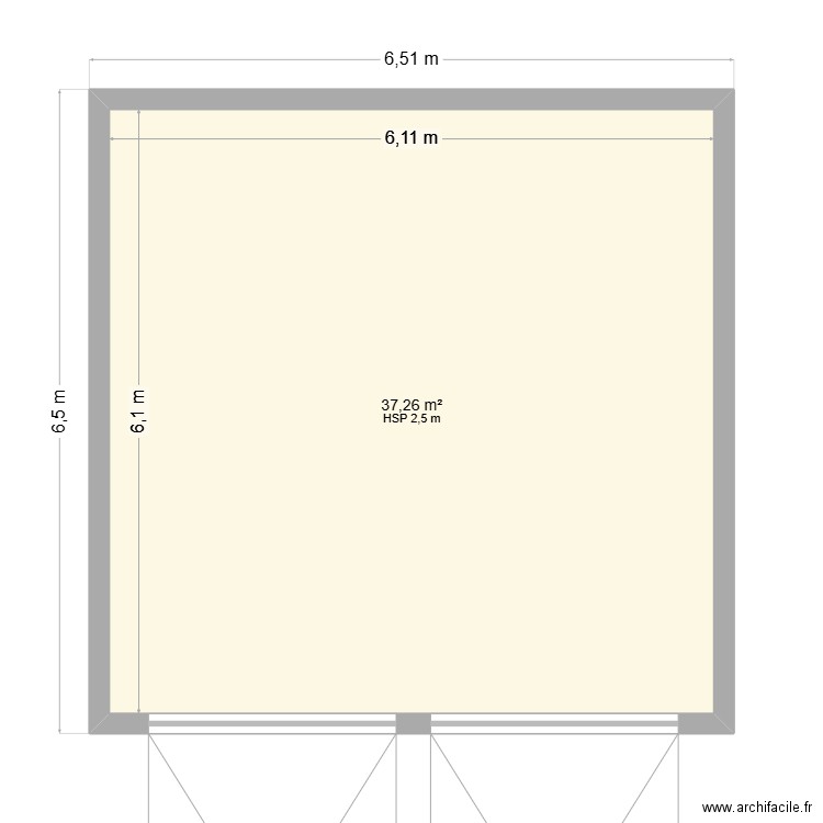 garage double vue dessus. Plan de 1 pièce et 37 m2