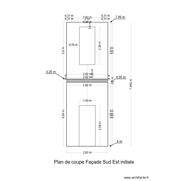 plan de coupe fa&ccedil;ade sud est. Plan de 