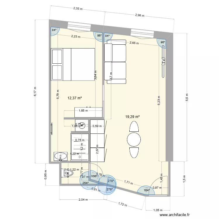barla n1. Plan de 2  et 32 m²