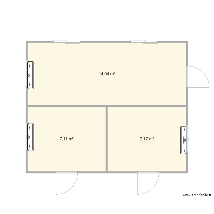 EIFFAGE CHANTIER CHAPONOST. Plan de 3 pièces et 28 m2