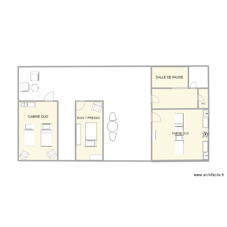 ETAGE SPA. Plan de 5 pièces et 26 m2