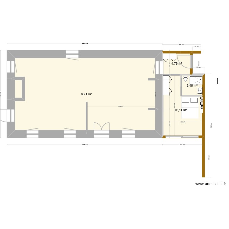 guzoux v4 -20m². Plan de 5 pièces et 109 m2