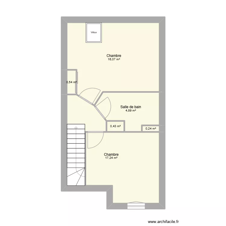 Maison La Balme 1er &eacute;tage. Plan de 6 Pièces et 39 m²