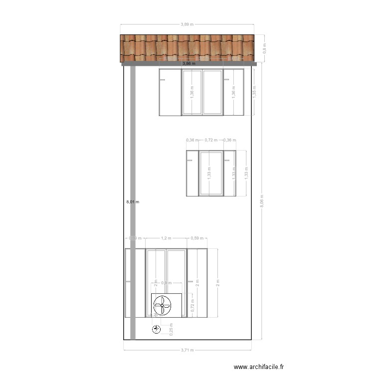 Façade Est. Plan de 0 pièce et 0 m2