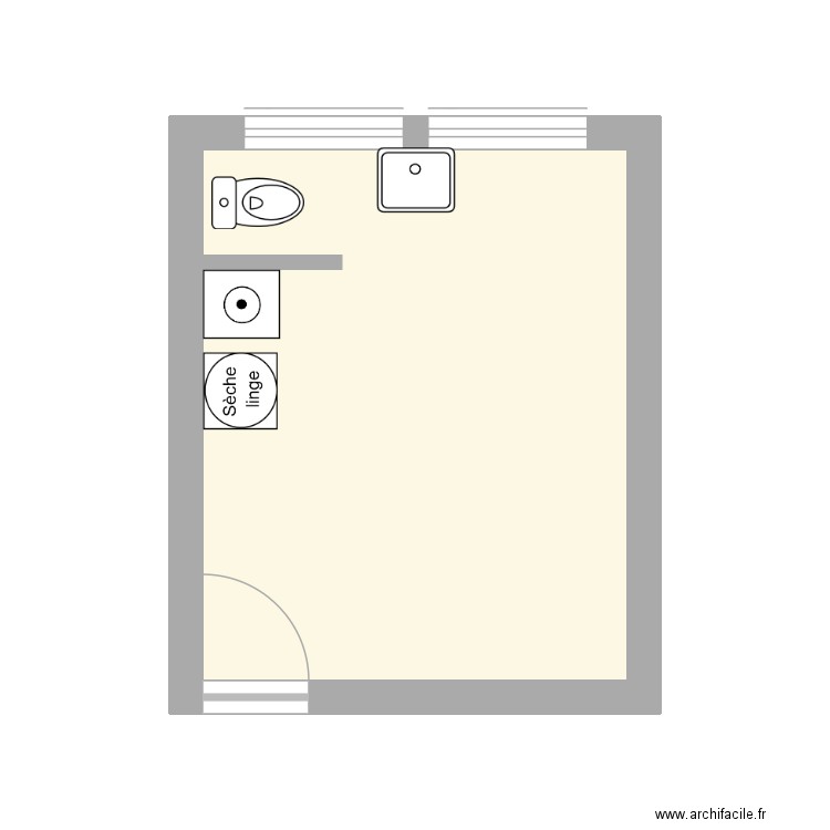 Buanderie Yosemite. Plan de 1 pièce et 13 m2