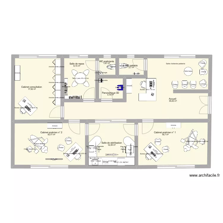 Plan cabinet 9 av stade . Plan de 0 pièce et 0 m2