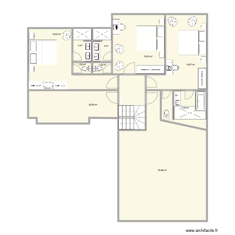 PLAN REZ-DE-CHAUSS&Eacute;E AVEC SPA. Plan de 10 pièces et 129 m²
