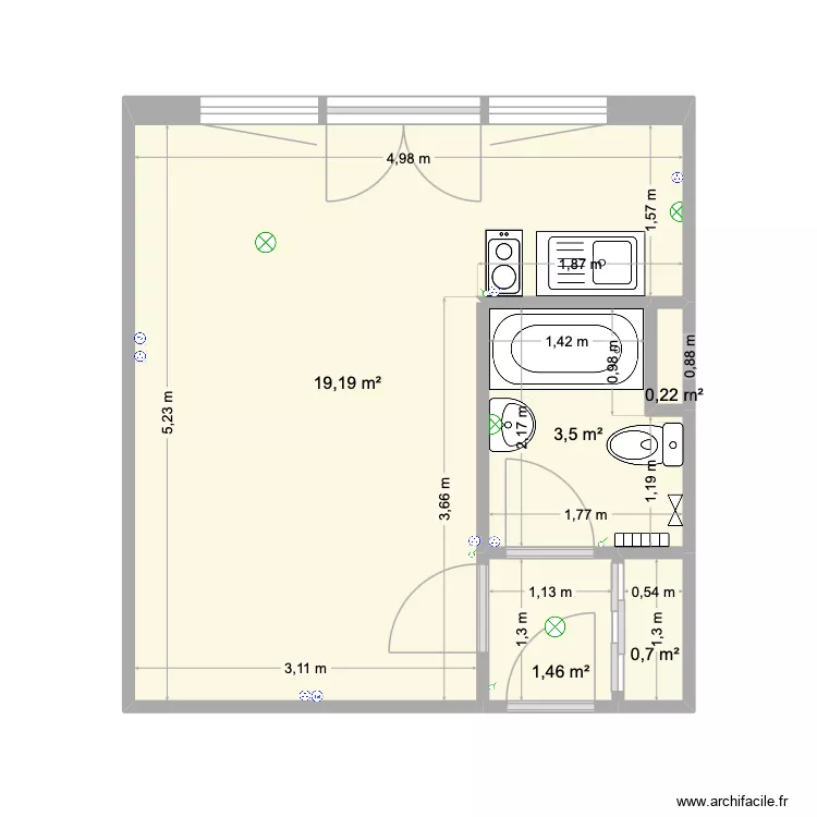 A14. Plan de 5  et 25 m²