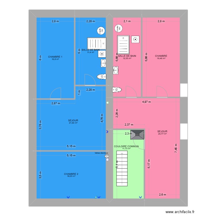 maison les rousses  apartement n3 et 4. Plan de 8 pièces et 133 m2