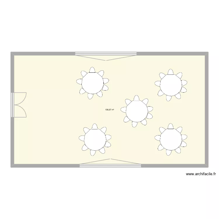 1er plan salle de reception. Plan de 