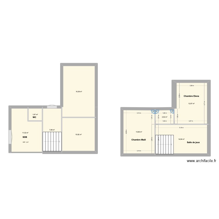 claire. Plan de 11 pièces et 148 m2