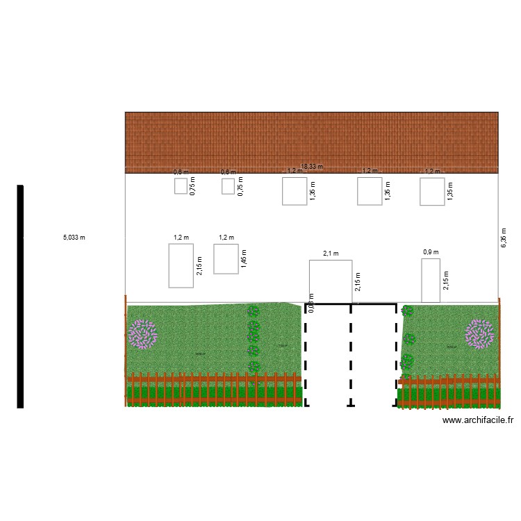 Fa&ccedil;ade Nord Ouest - Apr&egrave;s travaux. Plan de 0 pièce et 0 m2