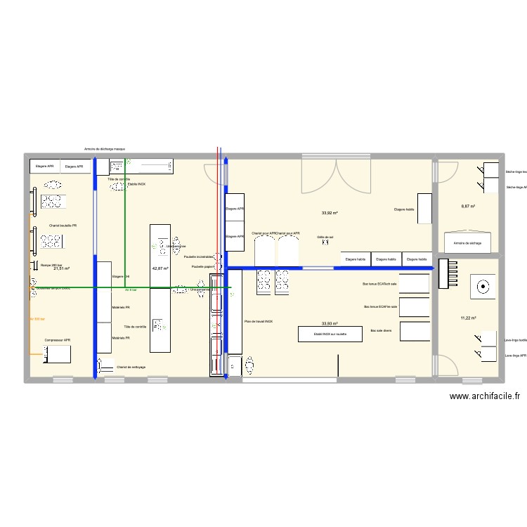 Gaz dans compactus 2. Plan de 6 pièces et 152 m2