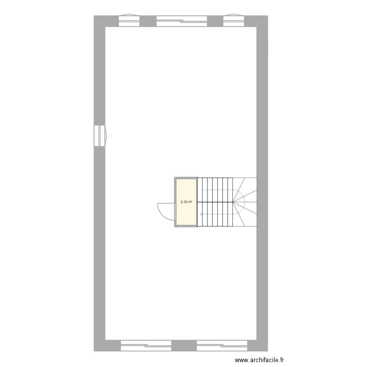 apartement. Plan de 1 pièce et 2 m2