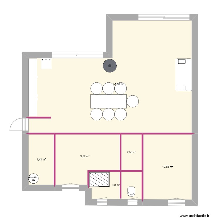 PLAN INTERIEUR. Plan de 6 pièces et 84 m2