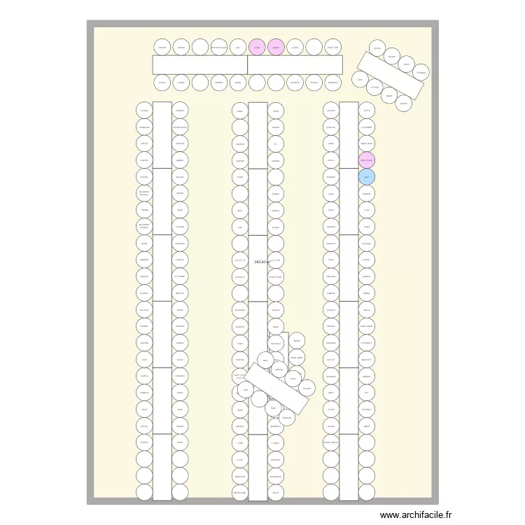 mariage. Plan de 1  et 284 m²