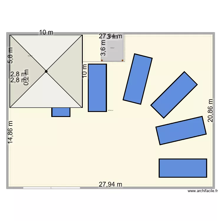 bennes 1 Abris 10X10. Plan de 