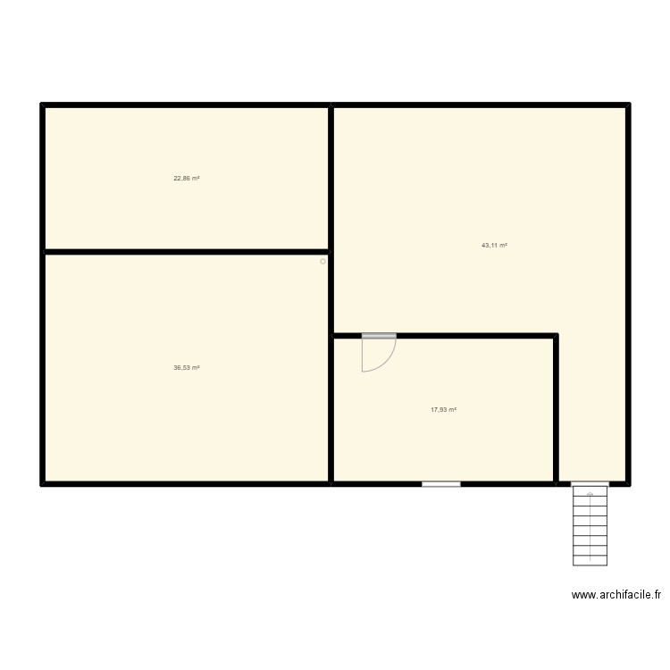 Atelier étage. Plan de 4 pièces et 120 m2