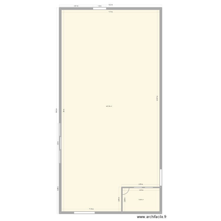 LSA Ardoises. Plan de 2 pièces et 280 m2