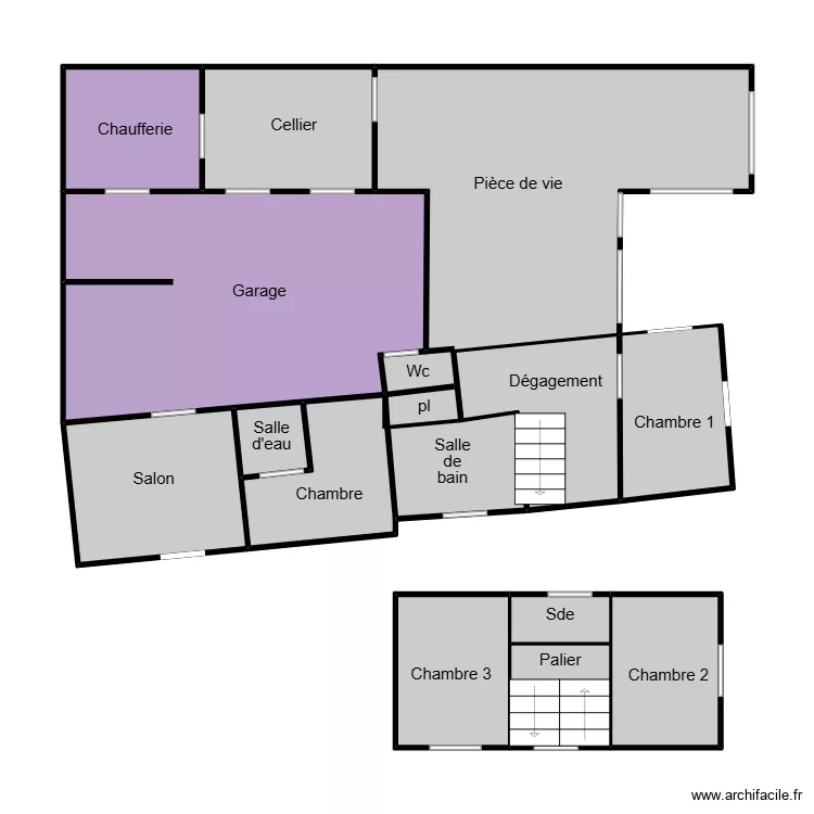 Fleury sjm. Plan de 13  et 83 m²