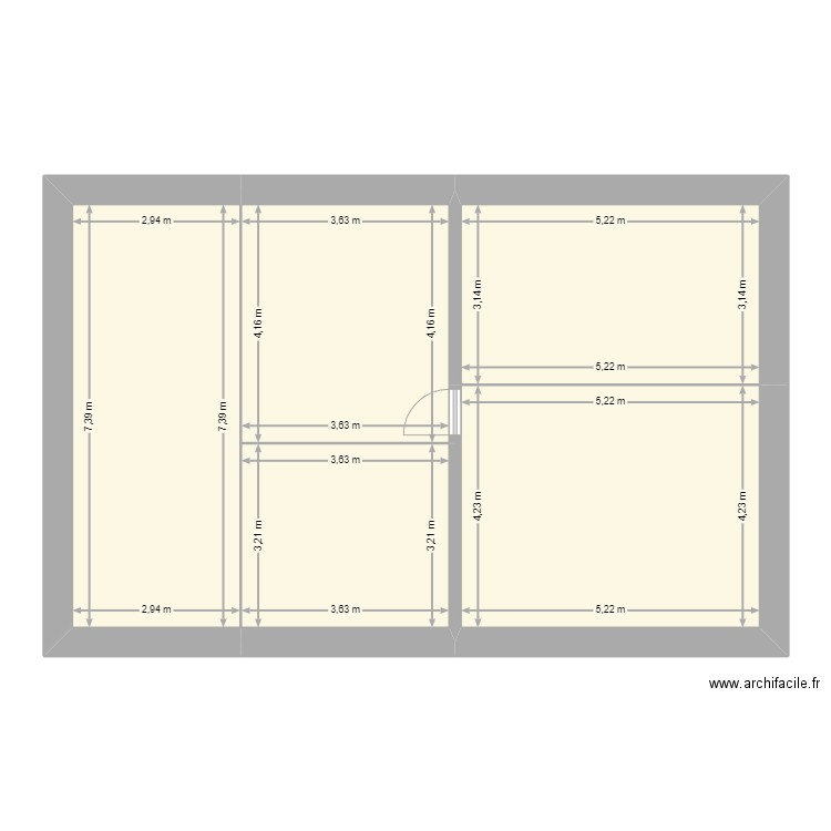 Muriel F Plan de départ. Plan de 5 pièces et 87 m2