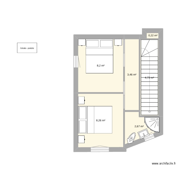 Piso 1 VILLA NOVA DE FOZ COA. Plan de 6 pièces et 28 m2