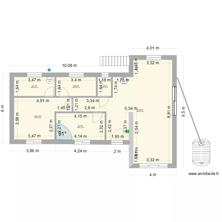 Chalet f&eacute;vrier toiture. Plan de 