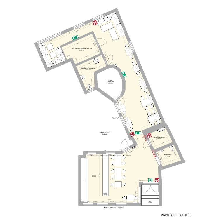 Le Kroque St Nic Travaux Sécurité. Plan de 6 pièces et 103 m2