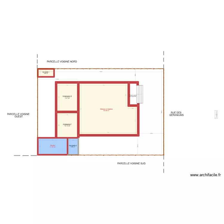 Plan de masse Canet am&eacute;nagement du garage + abris 2. Plan de 6 Pièces et 111 m²