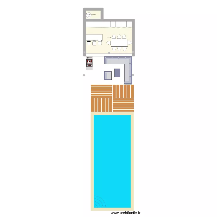pool-house. Plan de 2 et 19 m² pool-house. Plan de 2 et 19 m²