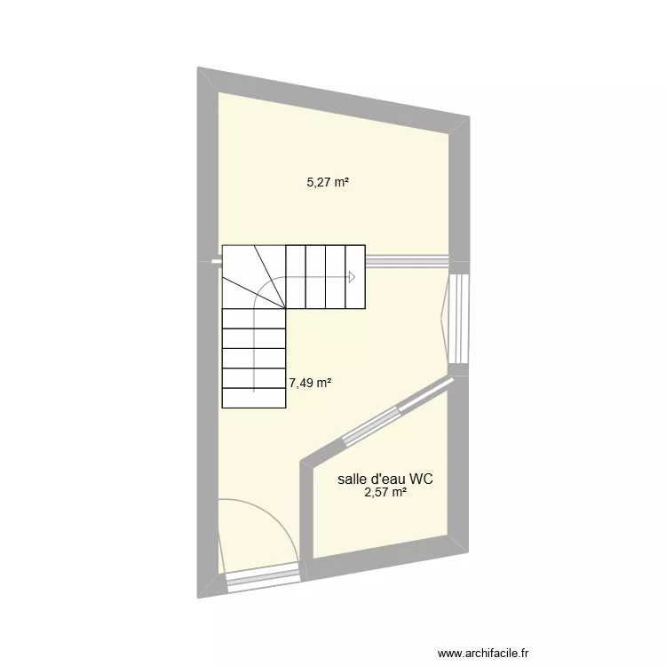 loge 1. Plan de 3  et 15 m²