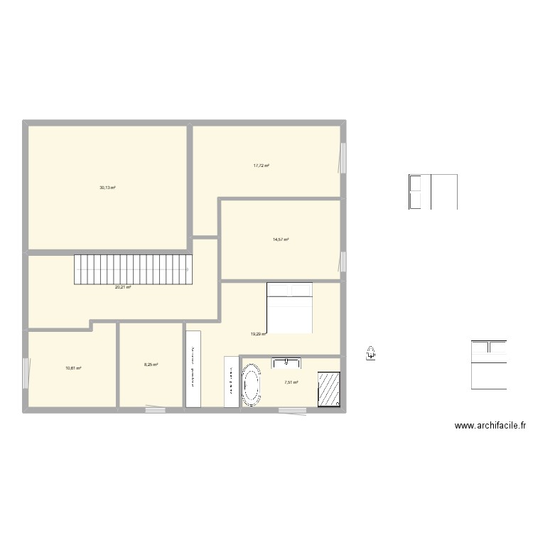 ODA ORTADA. Plan de 8 pièces et 128 m2