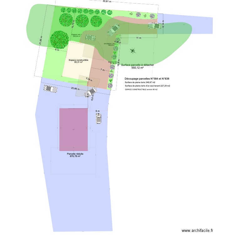 PLAN DECOUPAGE PARCELLE 01/24 12. Plan de 1 pièce et 102 m2