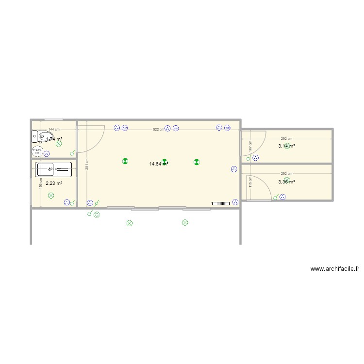 ABRI (formation). Plan de 5 pièces et 25 m2