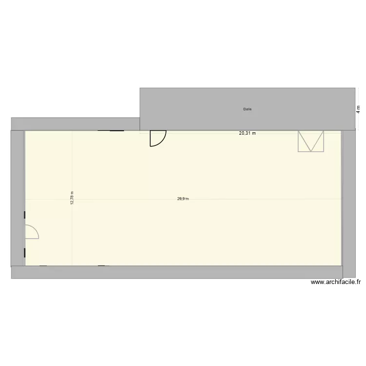 PLAN HANGAR USINE. Plan de 1  et 382 m²