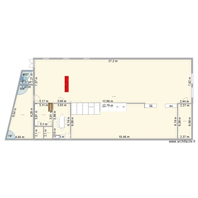 lockers v1. Plan de 7 pièces et 408 m2