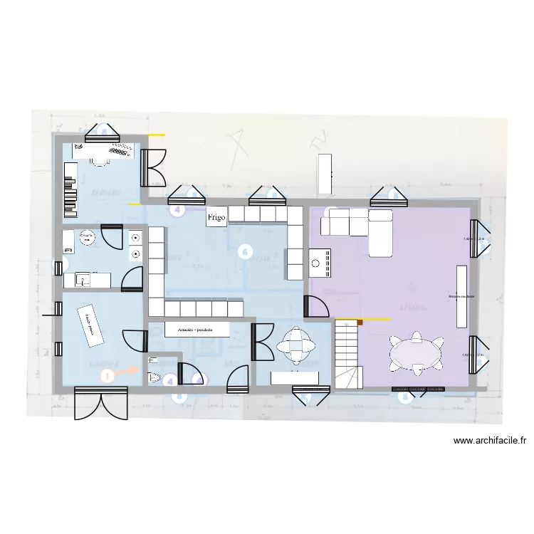 De panne Maison a finaliser version finale Version buanderie garage annexe. Plan de 6 pièces et 3 m²