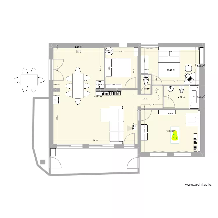 Notre belle maison. Plan de 8  et 76 m²