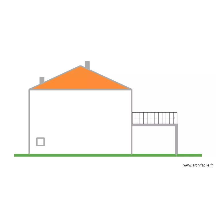 facade ouest. Plan de 4 Pièces et 43 m² facade ouest. Plan de 4 Pièces et 43 m²