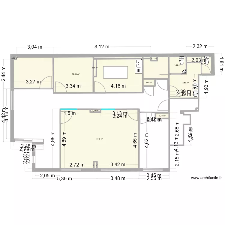 France Handicap Perpignan. Plan de 15 et 75 m² France Handicap Perpignan. Plan de 15 et 75 m²