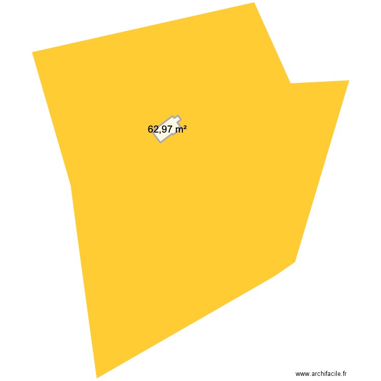 Plan de Masse. Plan de 1 pièce et 63 m2