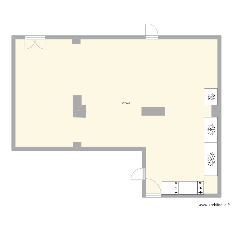 Vival. Plan de 1 pièce et 138 m2