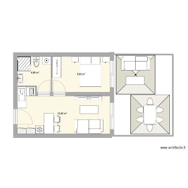 t2 univ. Plan de 0 pièce et 0 m2