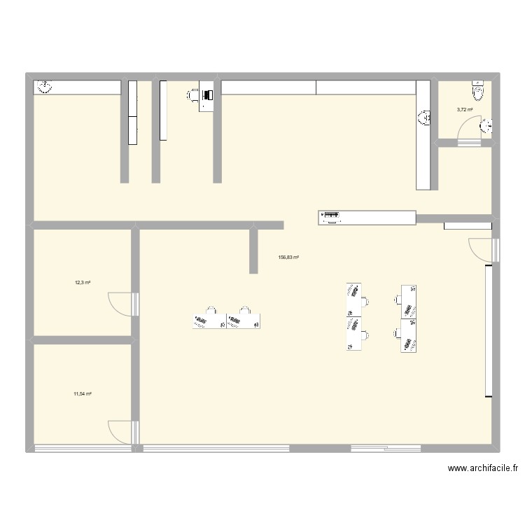 Krys V2. Plan de 4 pièces et 184 m2