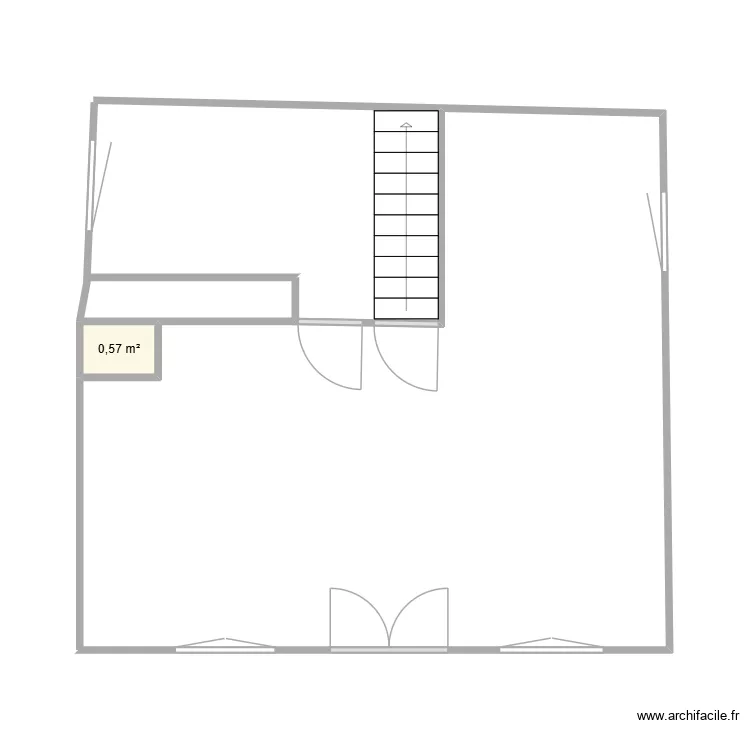 rdc. Plan de 1  et 1 m²