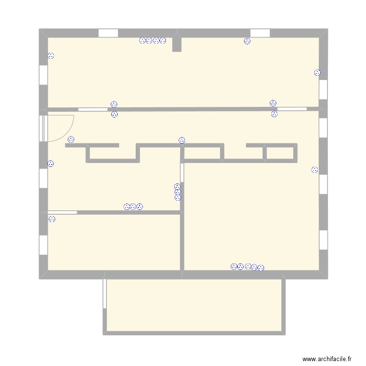 oli. Plan de 6 pièces et 64 m2